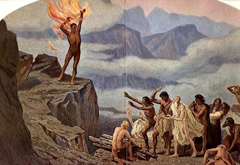 Prometheus bringt den Menschen das Feuer